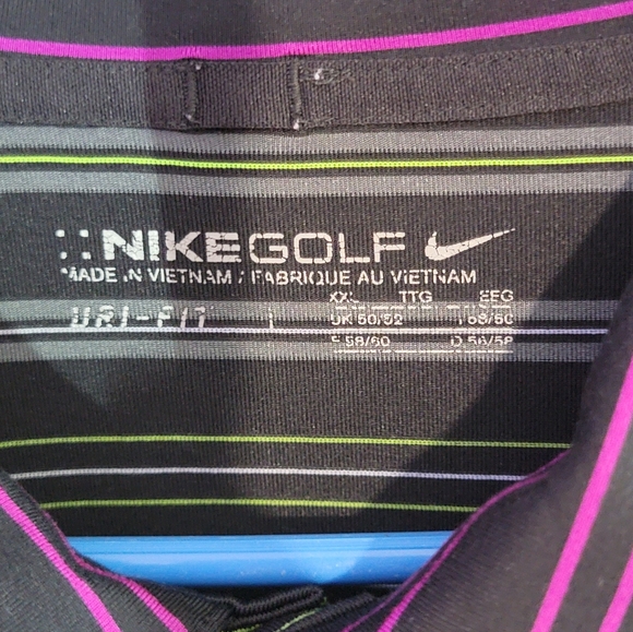 Nike Black and Purple Striped Polo Shirt Size 2XL - Picture 3 of 4